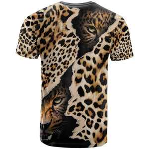 Afro Leopard Skin Pattern T shirt Version 02