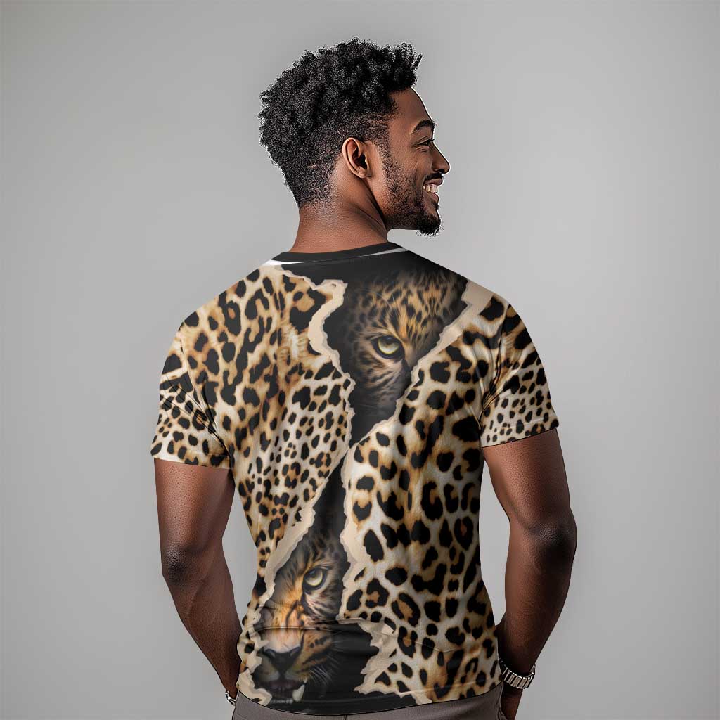 Afro Leopard Skin Pattern T shirt Version 02