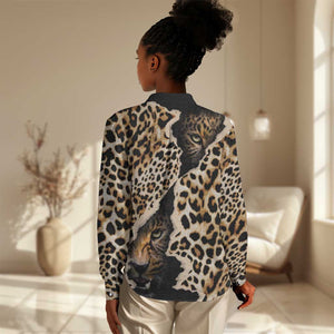 Afro Leopard Skin Pattern Women Casual Shirt Version 02 LT9