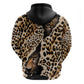 Afro Leopard Skin Pattern Zip Hoodie Version 02