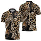 Africa Leopard Skin Pattern Zipper Polo Shirt Version 02