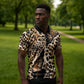 Africa Leopard Skin Pattern Zipper Polo Shirt Version 02