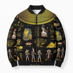 Ancient Egypt and Hieroglyphs Bomber Puffer Jacket