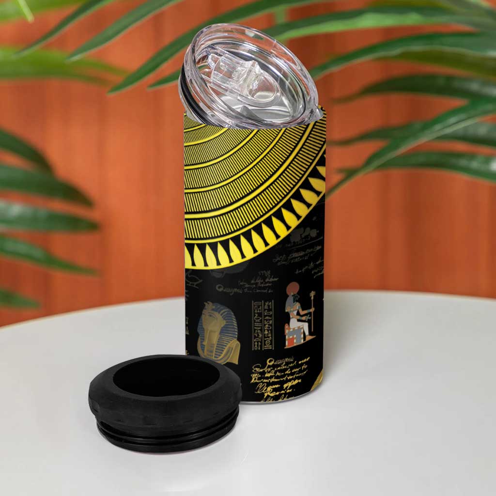 Ancient Egypt and Hieroglyphs 4 in 1 Can Cooler Tumbler