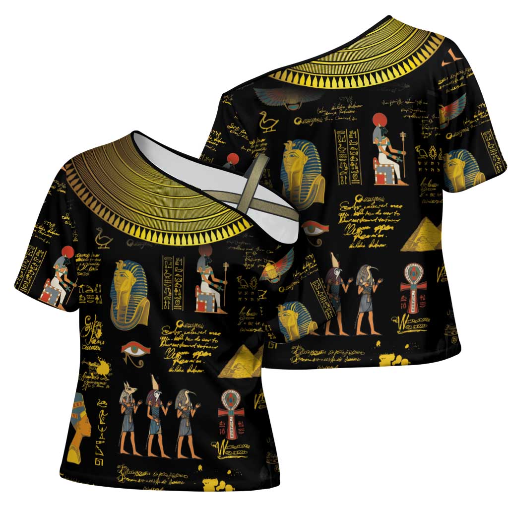Ancient Egypt and Hieroglyphs Cross Shoulder Shirt