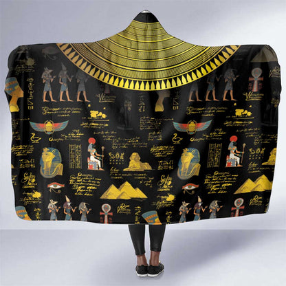 Ancient Egypt and Hieroglyphs Hooded Blanket