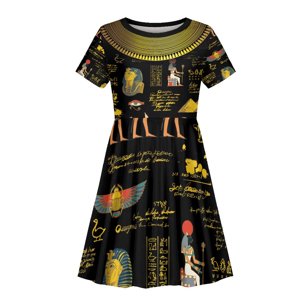 Ancient Egypt and Hieroglyphs Kid Short Sleeve Dress