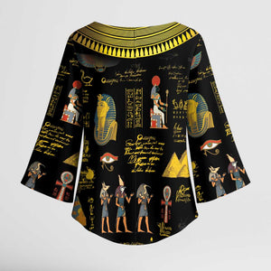 Ancient Egypt and Hieroglyphs Kimono Sleeve Blouse