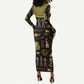 Ancient Egypt and Hieroglyphs Long Sleeve Bodycon Dress LT9