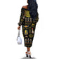 Ancient Egypt and Hieroglyphs Off The Shoulder Long Sleeve Dress
