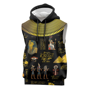 Ancient Egypt and Hieroglyphs Sleeveless Hoodie - African Pride