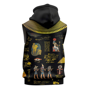 Ancient Egypt and Hieroglyphs Sleeveless Hoodie - African Pride