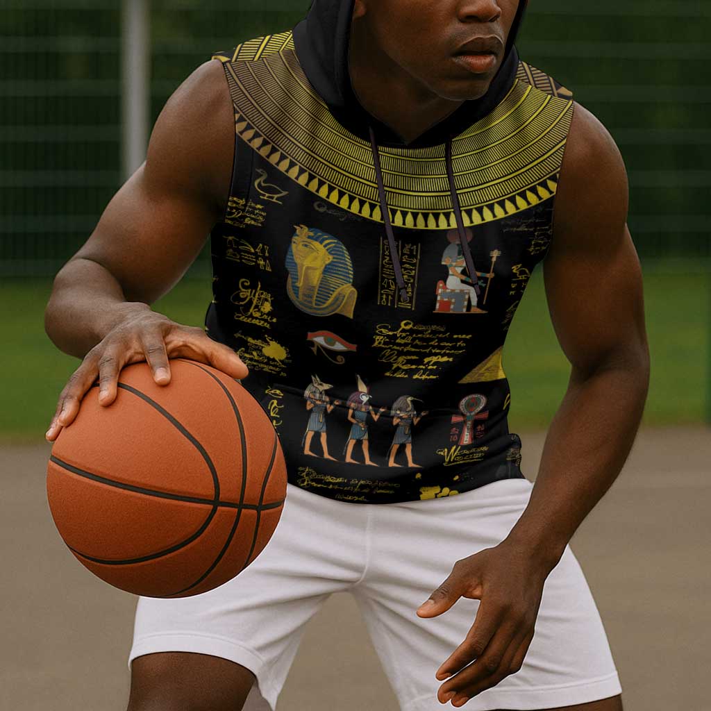 Ancient Egypt and Hieroglyphs Sleeveless Hoodie - African Pride