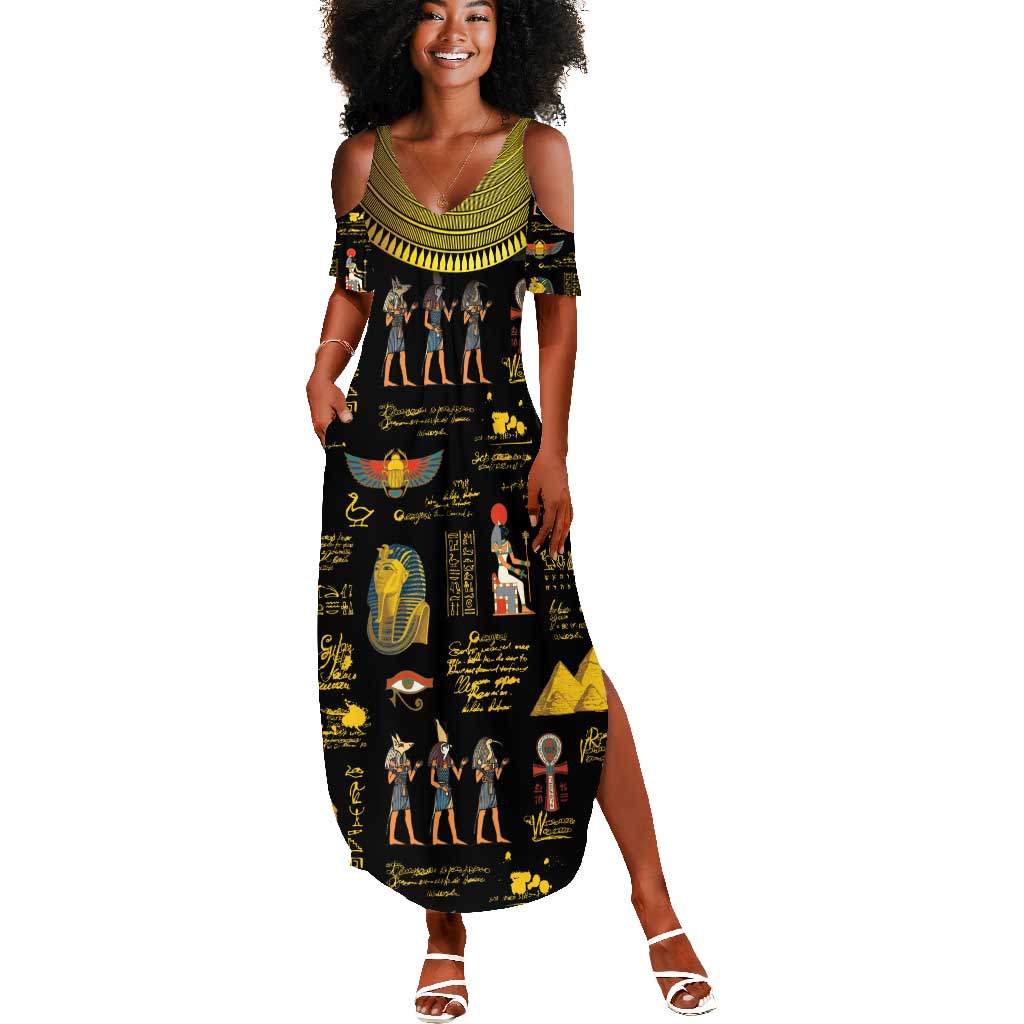 Ancient Egypt and Hieroglyphs Summer Maxi Dress