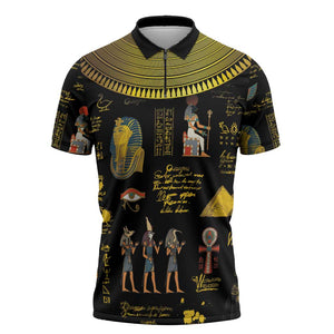 Ancient Egypt and Hieroglyphs Zipper Polo Shirt