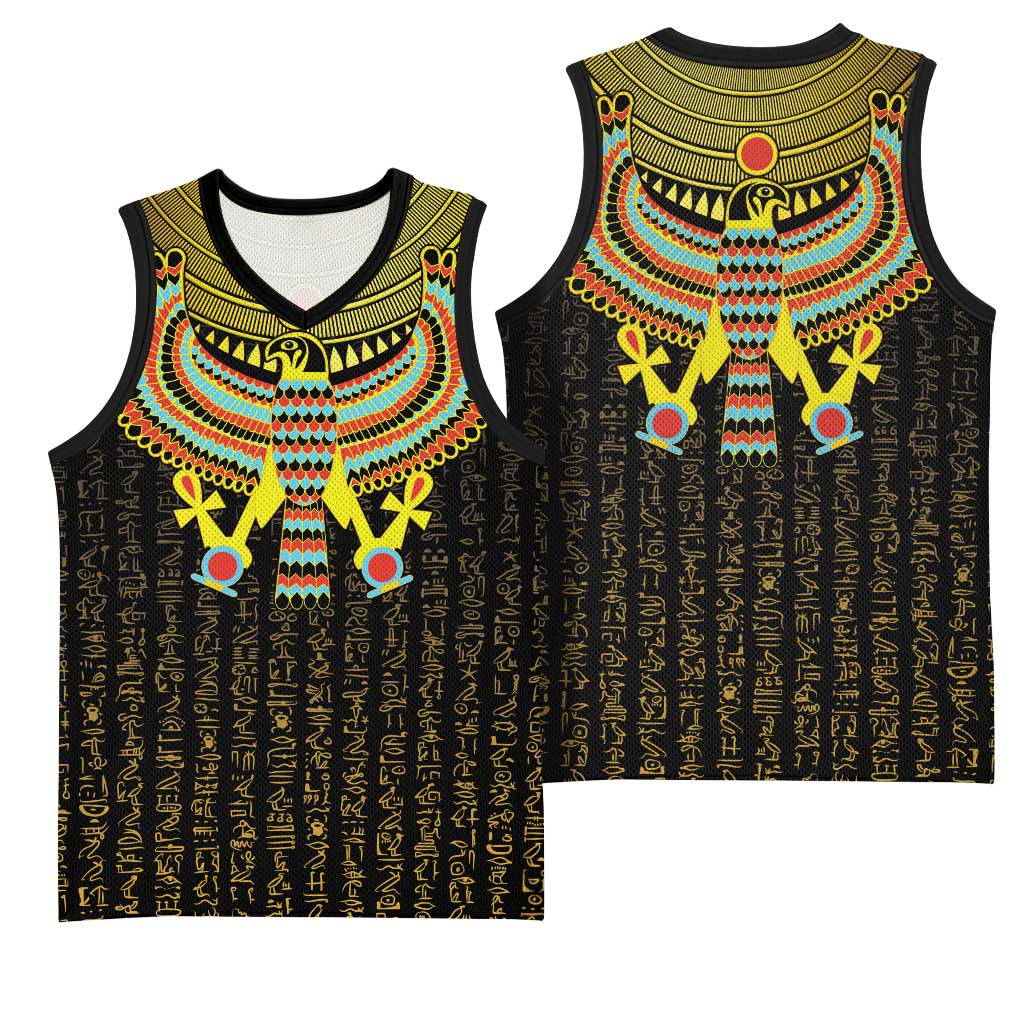 Ancient Egyptian Basketball Jersey Symbol of Horus The Falcon God - African Pride