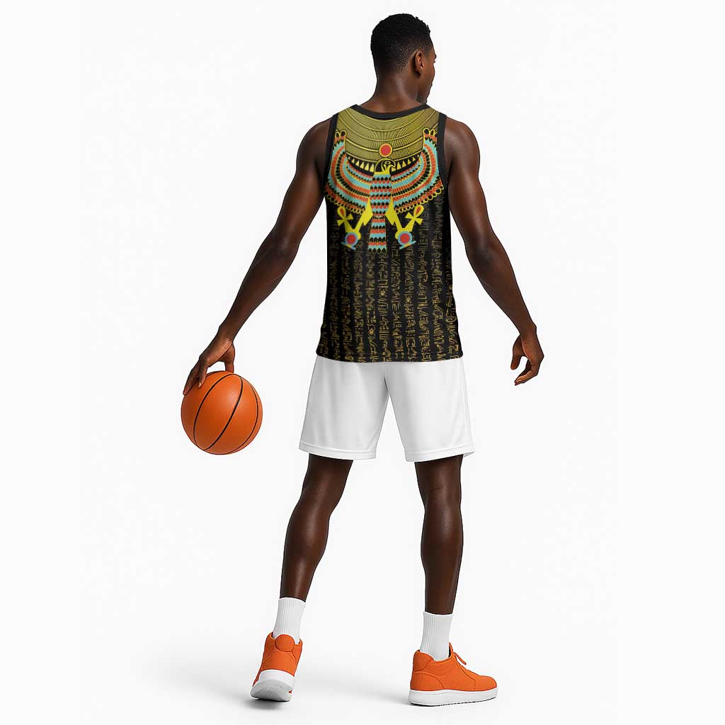 Ancient Egyptian Basketball Jersey Symbol of Horus The Falcon God - African Pride