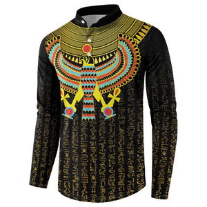 Ancient Egyptian Button Sweatshirt Symbol of Horus The Falcon God
