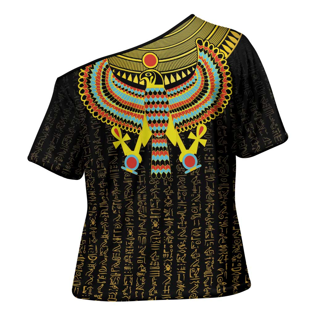 Ancient Egyptian Cross Shoulder Shirt Symbol of Horus The Falcon God