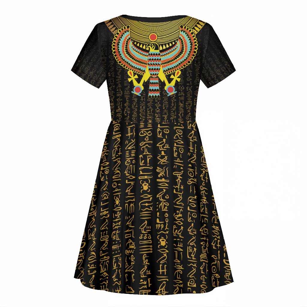 Ancient Egyptian Kid Short Sleeve Dress Symbol of Horus The Falcon God
