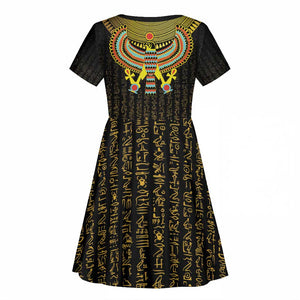 Ancient Egyptian Kid Short Sleeve Dress Symbol of Horus The Falcon God