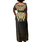 Ancient Egyptian Off Shoulder Maxi Dress Symbol of Horus The Falcon God