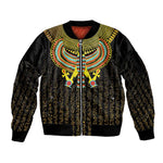 Ancient Egyptian Sleeve Zip Bomber Jacket Symbol of Horus The Falcon God