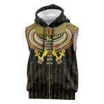 Ancient Egyptian Sleeveless Zip Hoodie Symbol of Horus The Falcon God - African Pride