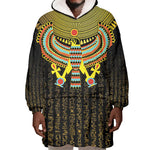 Ancient Egyptian Wearable Blanket Hoodie Symbol of Horus The Falcon God