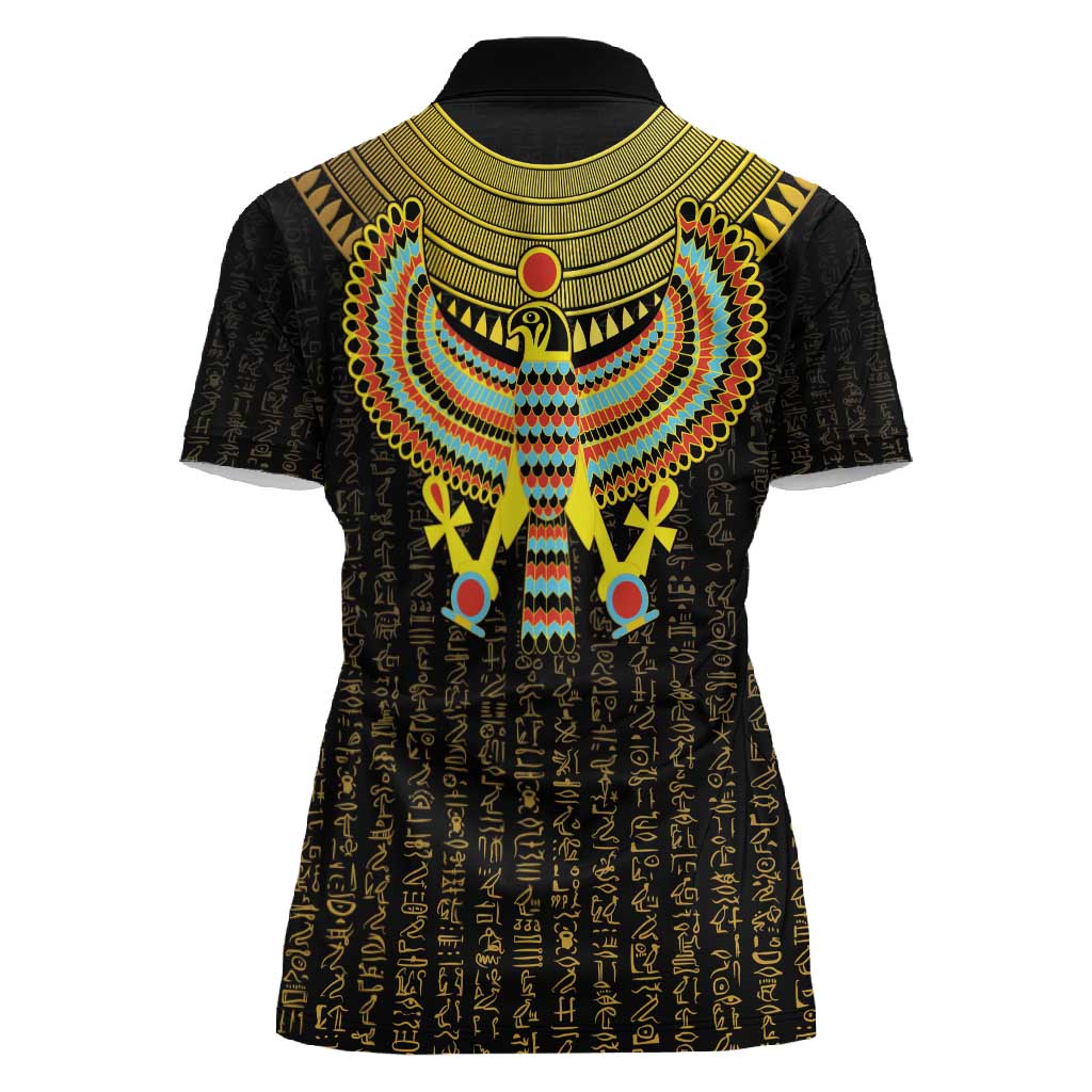 Ancient Egyptian Women Polo Shirt Symbol of Horus The Falcon God