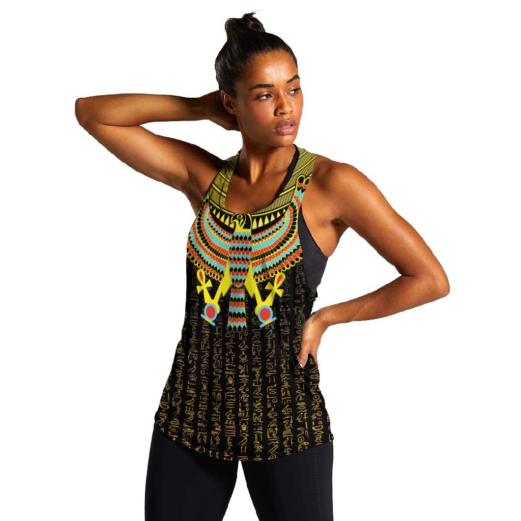 Ancient Egyptian Women Racerback Tank Symbol of Horus The Falcon God