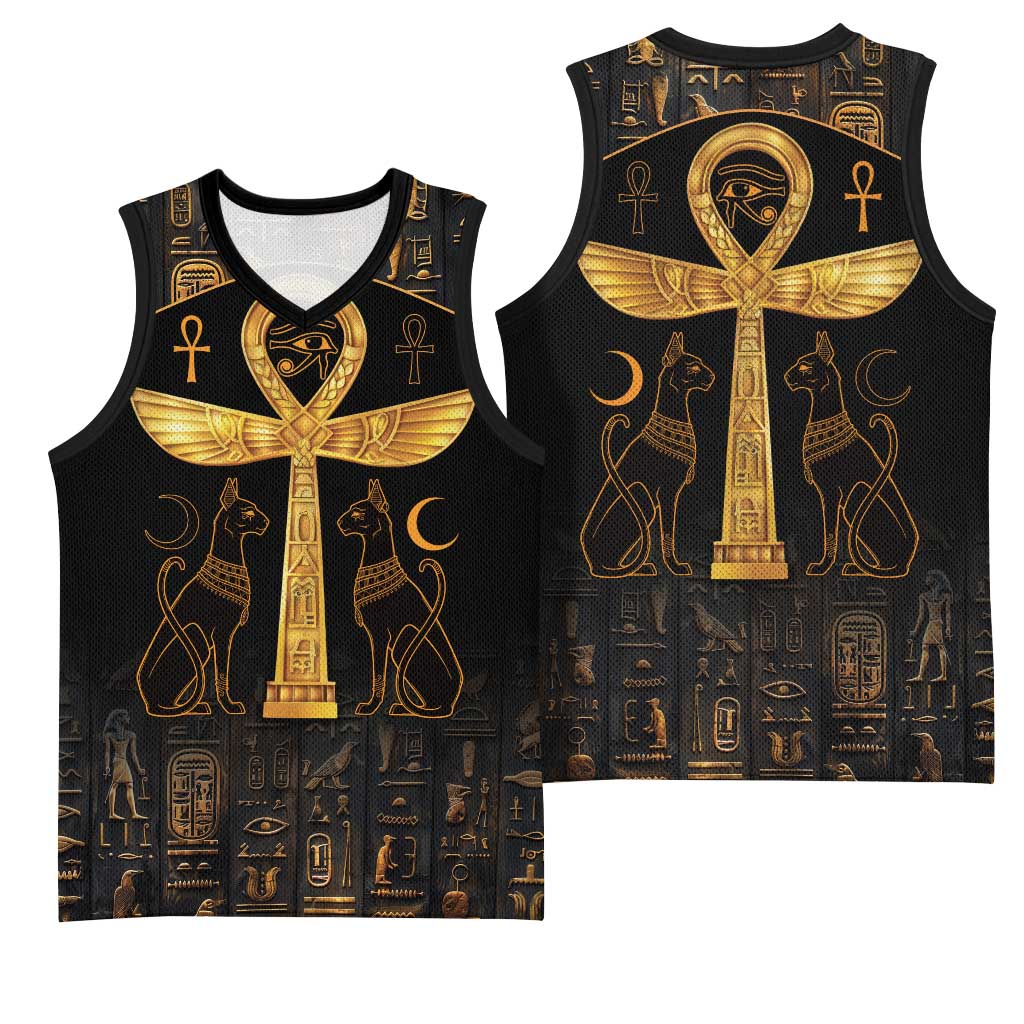 Ankh with Eye of Horus Basketball Jersey Ancient Egypt Culture - African Pride