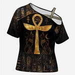Ankh with Eye of Horus Cross Shoulder Shirt Ancient Egypt Culture