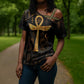 Ankh with Eye of Horus Cross Shoulder Shirt Ancient Egypt Culture