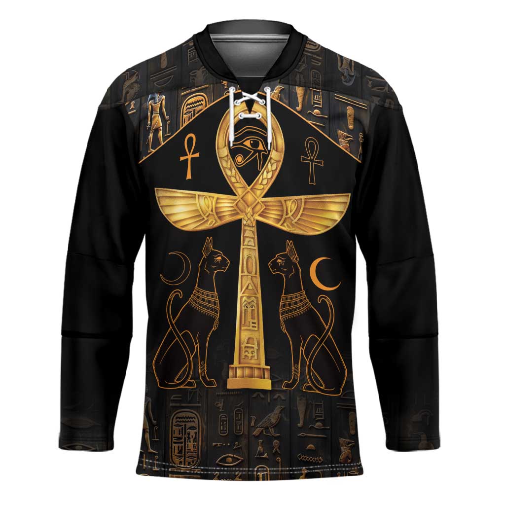 Ankh with Eye of Horus Hockey Jersey Ancient Egypt Culture