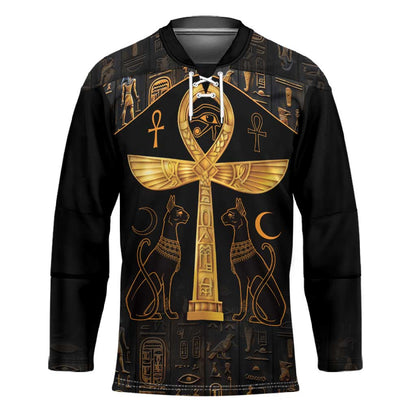 Ankh with Eye of Horus Hockey Jersey Ancient Egypt Culture