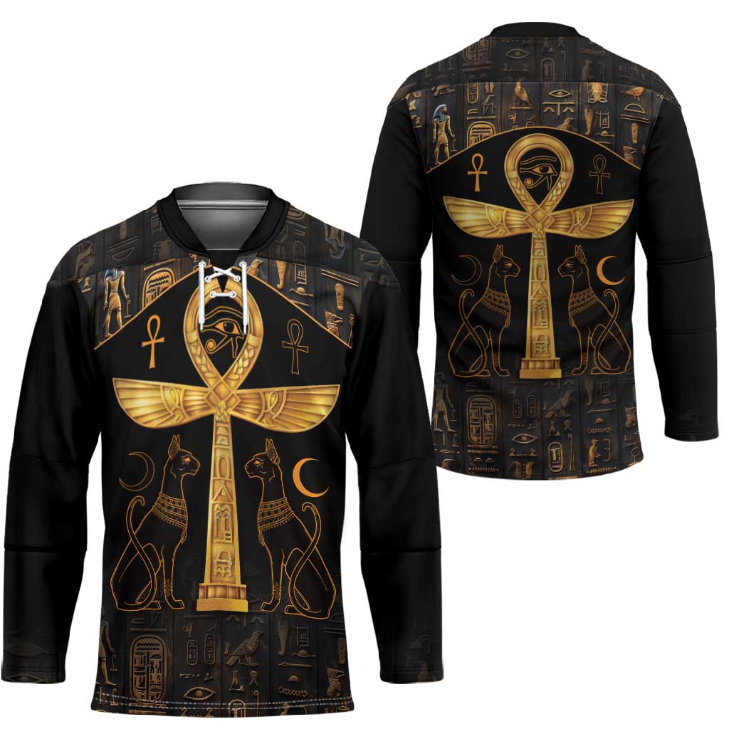 Ankh with Eye of Horus Hockey Jersey Ancient Egypt Culture