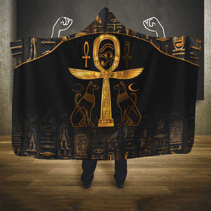 Ankh with Eye of Horus Hooded Blanket Ancient Egypt Culture