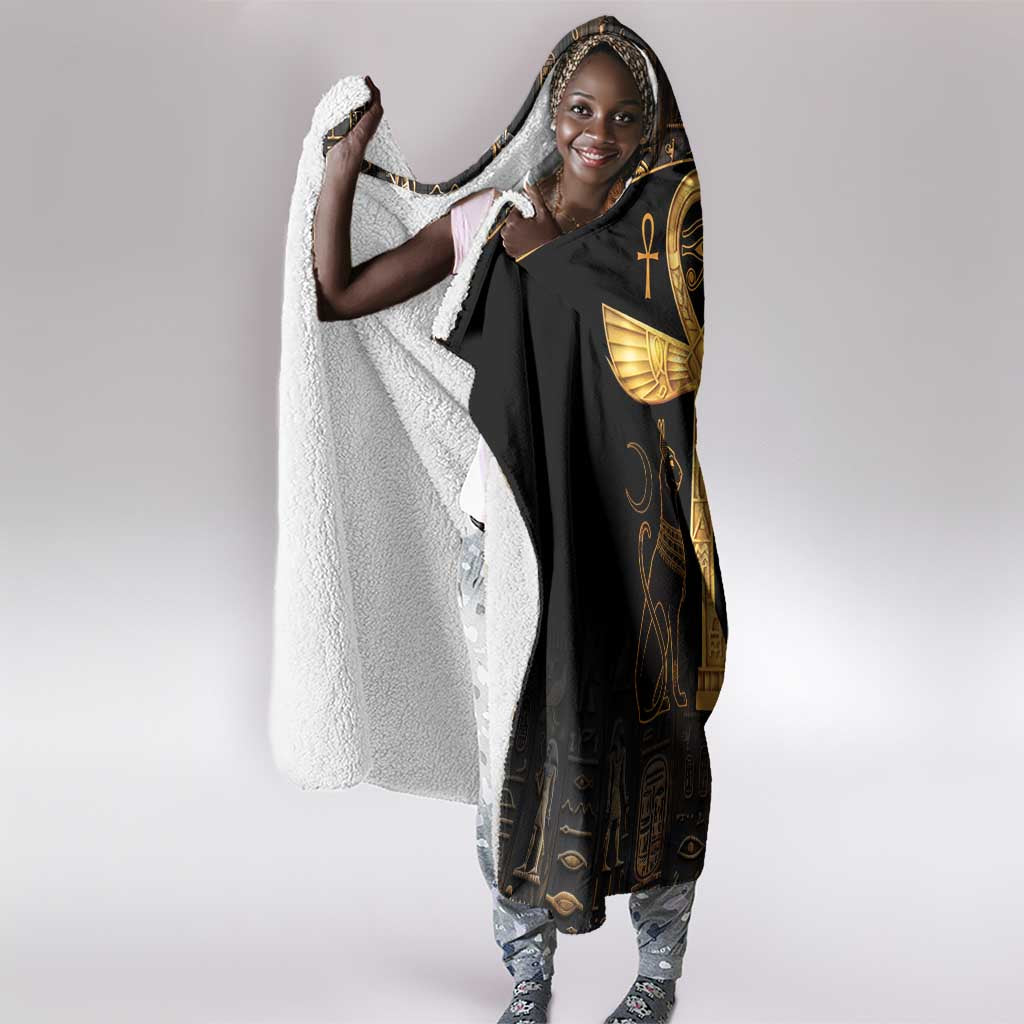 Ankh with Eye of Horus Hooded Blanket Ancient Egypt Culture