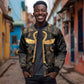 Ankh with Eye of Horus Sleeve Zip Bomber Jacket Ancient Egypt Culture