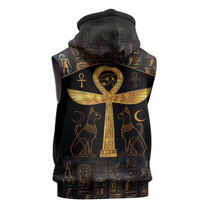 Ankh with Eye of Horus Sleeveless Hoodie Ancient Egypt Culture - African Pride