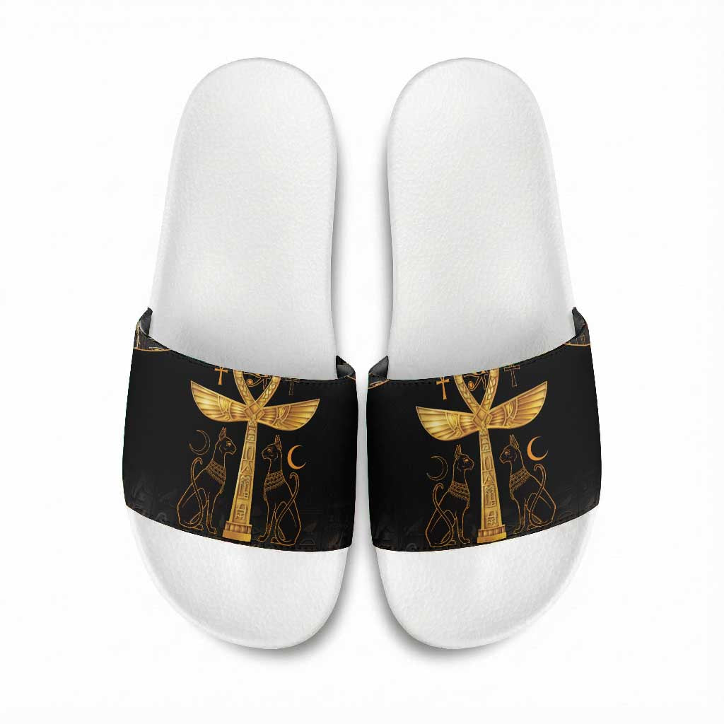 Ankh with Eye of Horus Slide Sandals Ancient Egypt Culture