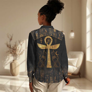 Ankh with Eye of Horus Women Casual Shirt Ancient Egypt Culture LT9
