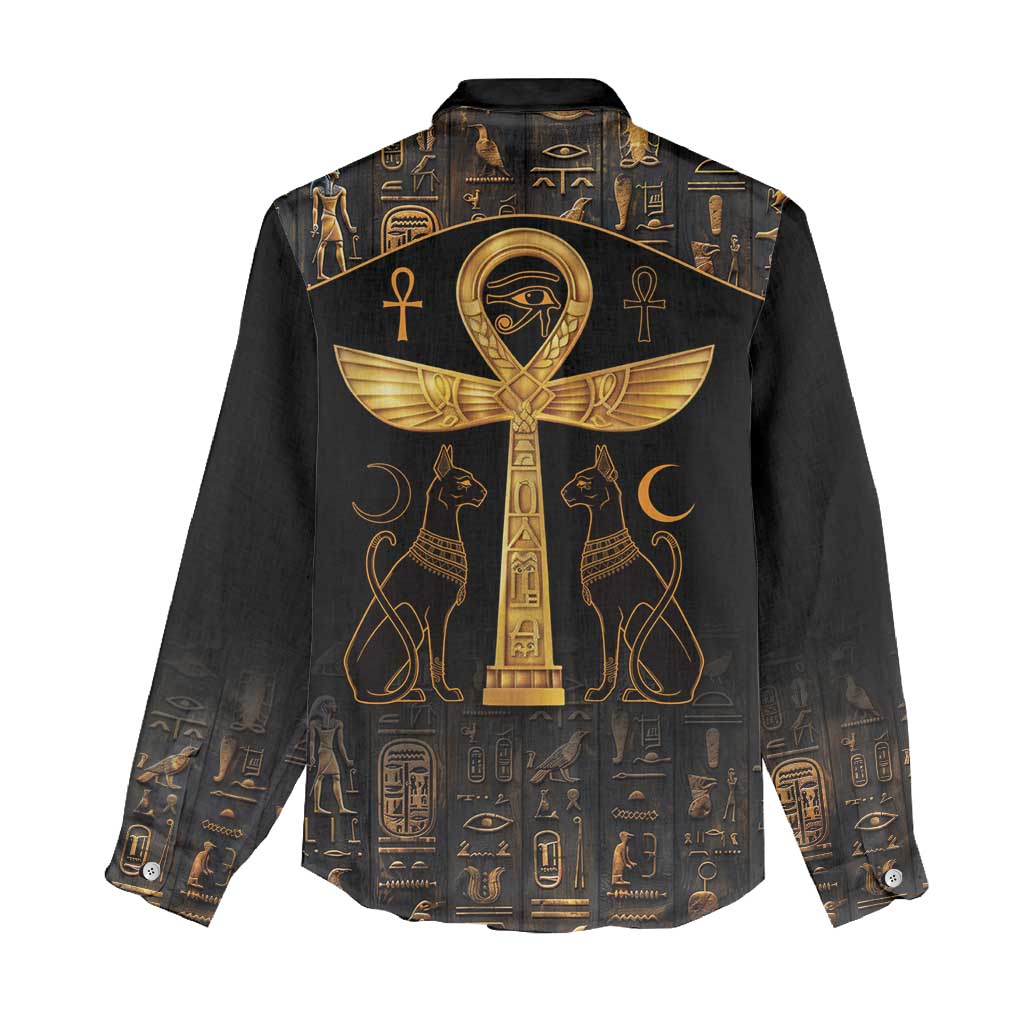 Ankh with Eye of Horus Women Casual Shirt Ancient Egypt Culture LT9