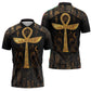 Ankh with Eye of Horus Zipper Polo Shirt Ancient Egypt Culture