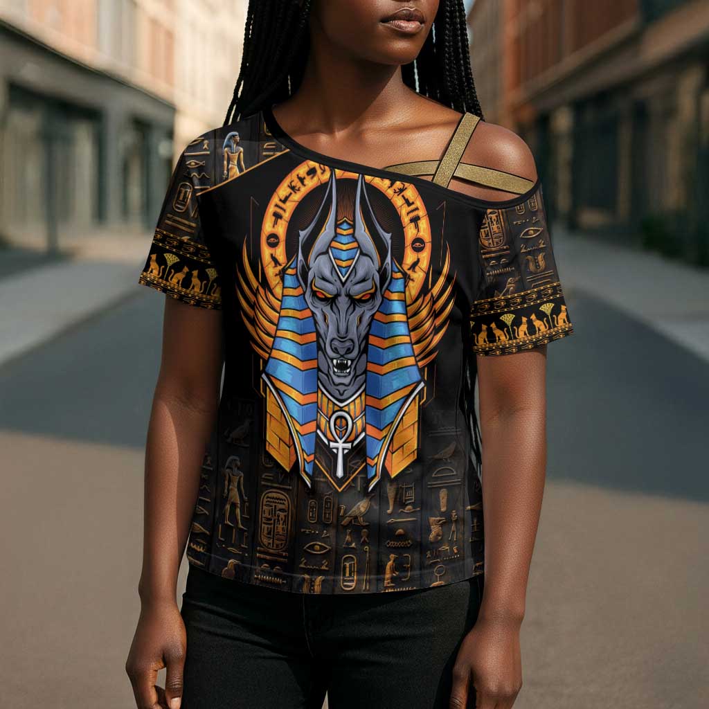 Egyptian Anubis Cross Shoulder Shirt Ancient Egypt Culture