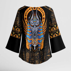 Egyptian Anubis Kimono Sleeve Blouse Ancient Egypt Culture