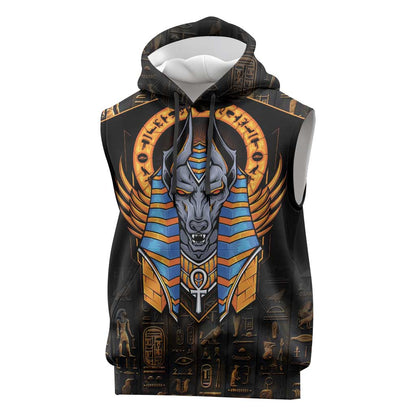 Egyptian Anubis Sleeveless Hoodie Ancient Egypt Culture - African Pride