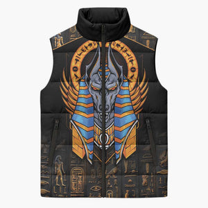 Egyptian Anubis Sleeveless Puffer Jacket Ancient Egypt Culture