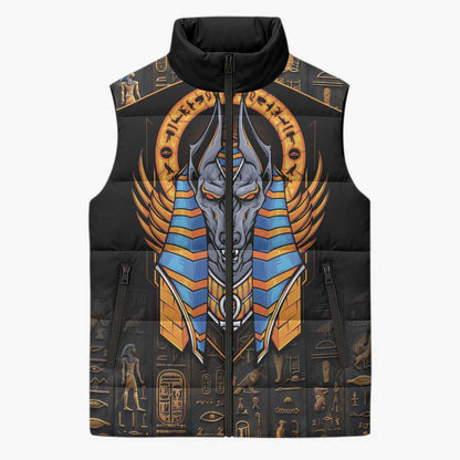 Egyptian Anubis Sleeveless Puffer Jacket Ancient Egypt Culture